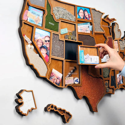 🎉🎁 Personalized USA Travel Memory Map – Collect & Display Your Travel Keepsakes