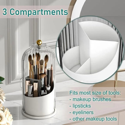 🪥 Covered Toothbrush Organizer – Dustproof Bathroom & Makeup Brush Storage