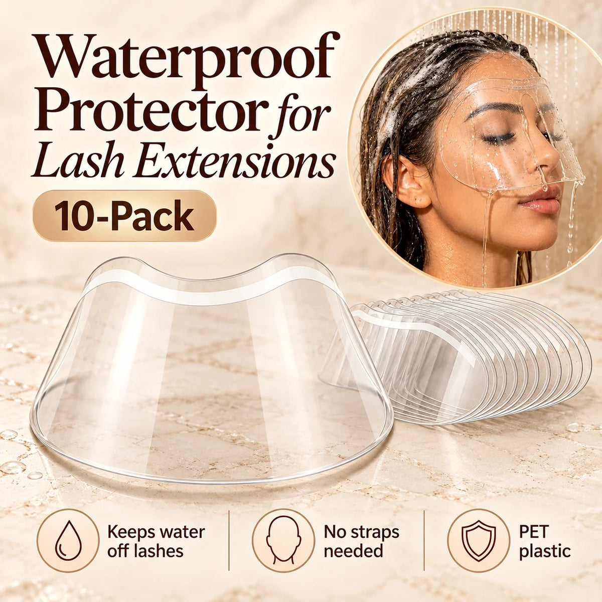 10-Pack Lash Extension Shower Shields 💕 – Reusable Waterproof Lash Covers