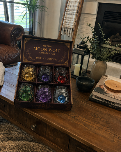 🐺🌙 3D Mythic Moon Wolf Glass Art Cup | Luxury Raised Fantasy Glassware for Whiskey, Home Bar Décor & Legendary Gifts 🎁