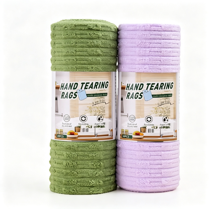 20 PCS Tearable Antibacterial Cleaning Cloths, 10A-Grade Reusable Wet/Dry Lint-Free Rags, Streak-Free Scrubbing Towels for Kitchen, Car, Glass & Electronics (10″x10″)