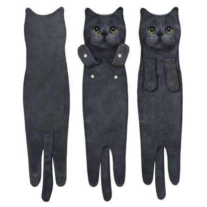 🐈 Ginger Cat Hand Towel – Funny Christmas Bathroom Accent