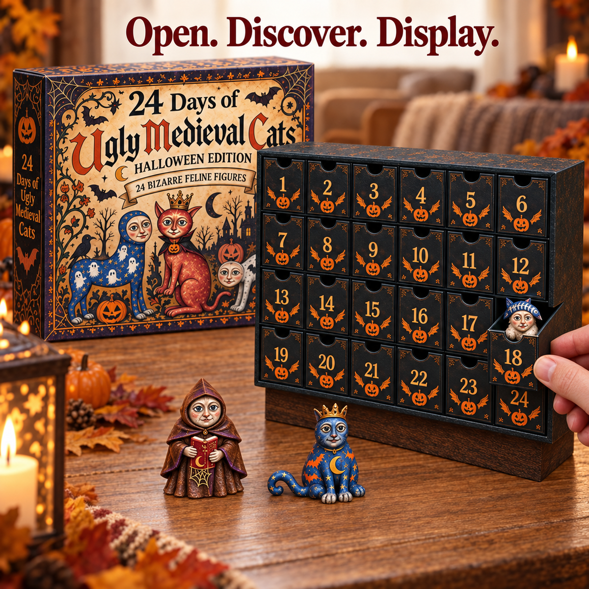 🐈🎃 24 Days of Ugly Medieval Cats – Halloween Advent Calendar with 24 Bizarre Cat Figures