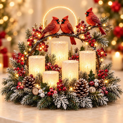 🎄 Glödande juldekoration med varmt, flamlöst ljus ✨🕯️