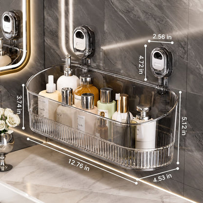 🛁✨ No-Drill Bathroom Storage Box – Strong Suction, Easy Install, More Space