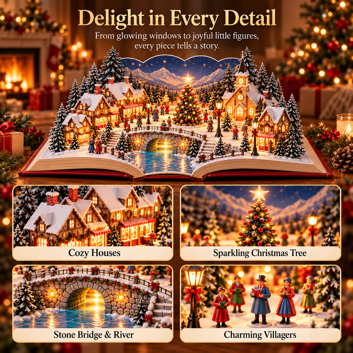 Light-Up Christmas Village Storybook