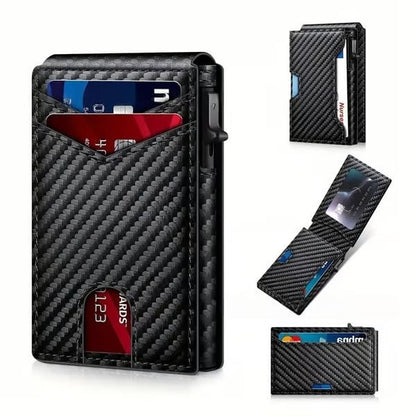 🔥🔥Wallet for Men - with Pop Up Aluminum Case Slim Slots Credit Card Holder RFID Blocking Bifold Minimalist Wallet