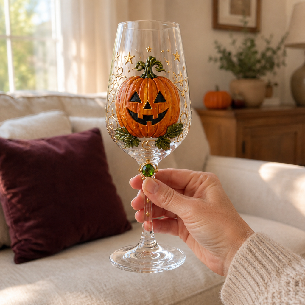 🎃✨ Enchanted Halloween Wine Glass Collection – 6-Piece 3D Spooky Gift Box Set