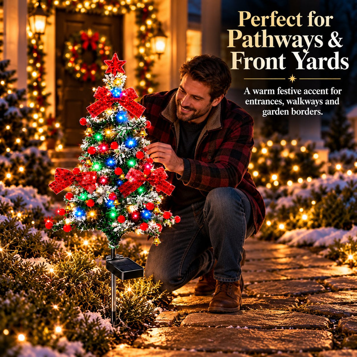 ✨ Last Day – 49% OFF🎄 Solar Cedar Christmas Tree Lights