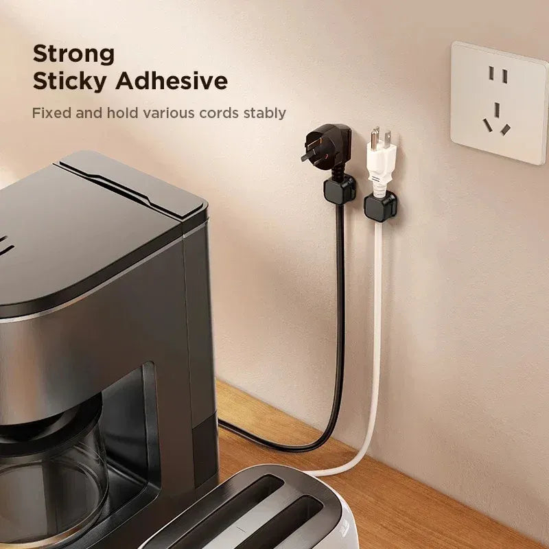 🔥 Buy More, Save More | Magnetic Cord Organizer Clips with Strong Adhesive Base, 6-Piece Set in White