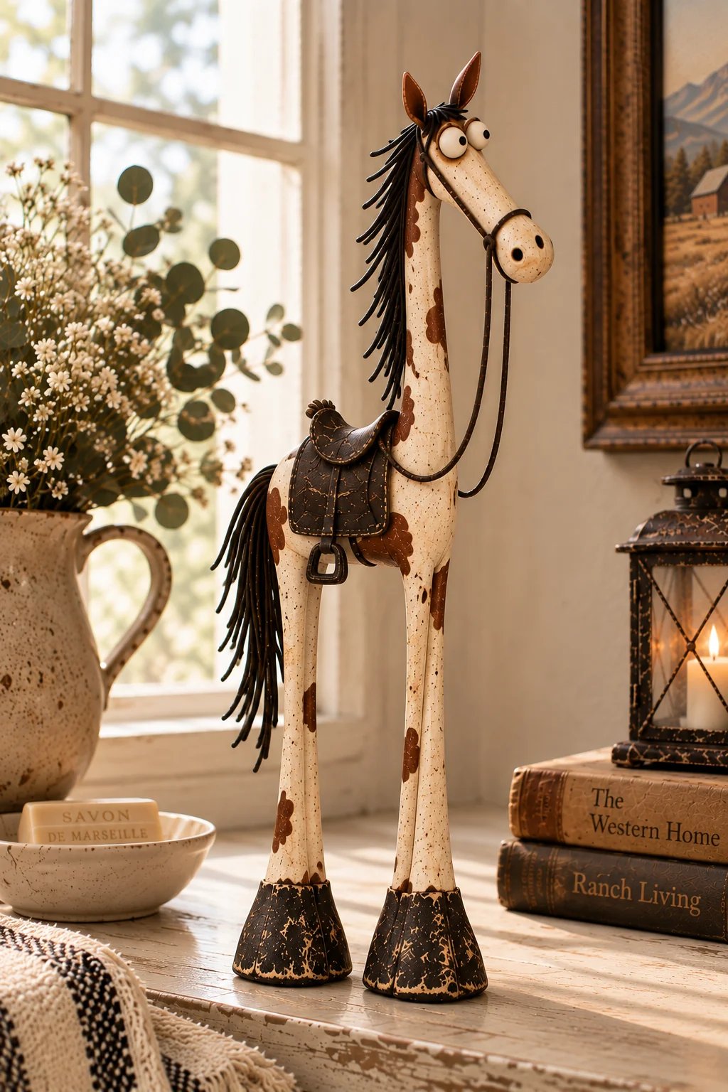 Whimsical Western Cowboy & Horse Figurine Duo 🤠🐴