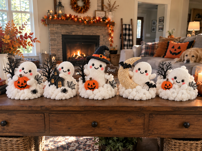 Glowing Ghost Staircase Decor – Cute Halloween Railing Accent