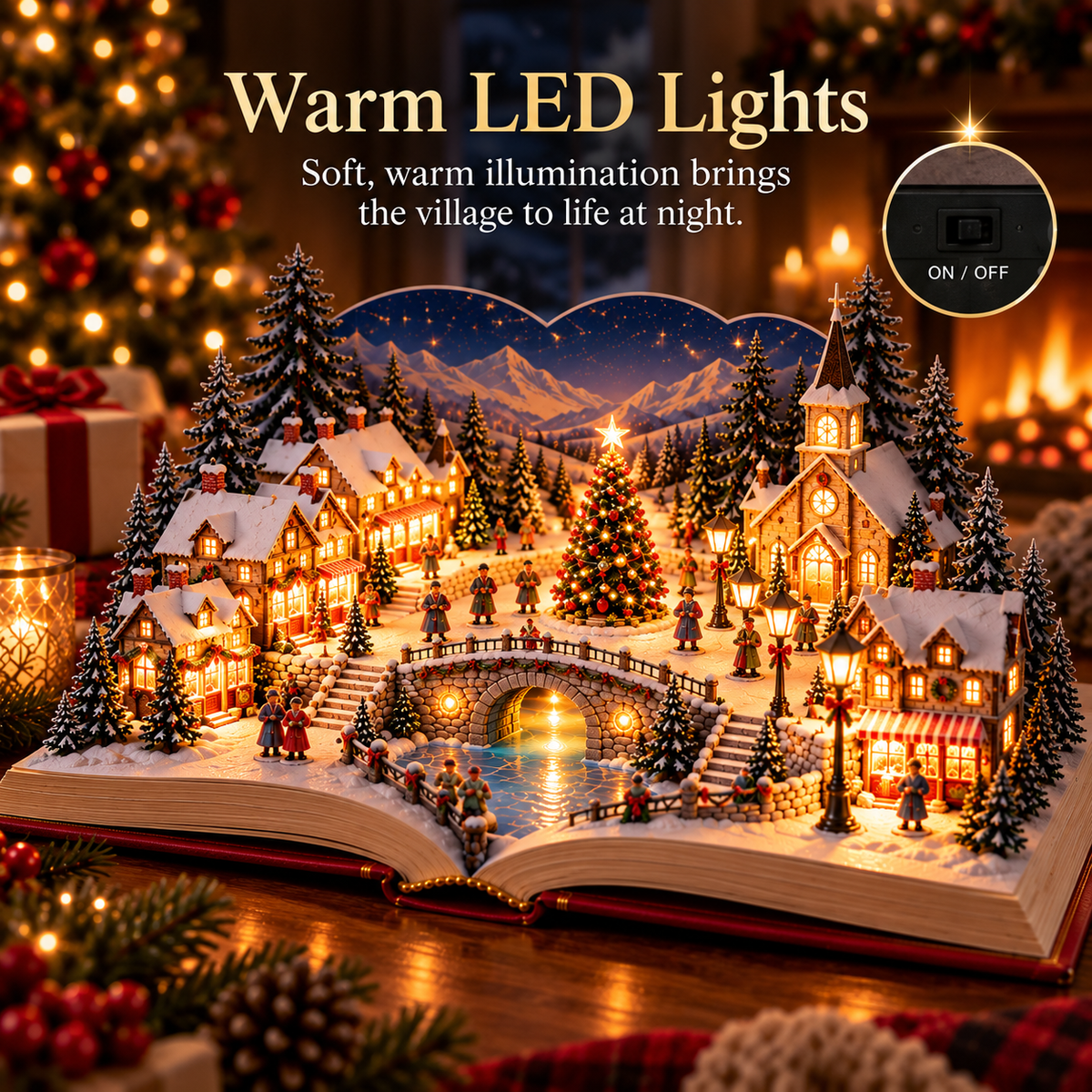 Light-Up Christmas Village Storybook