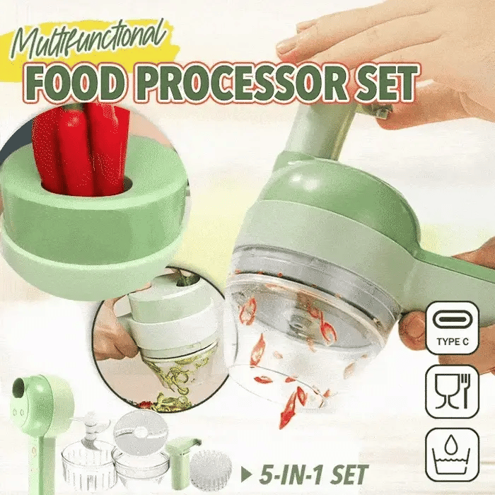 🥕⚡ 5-in-1 Cordless Vegetable Cutter – Slice, Chop & Prep Faster