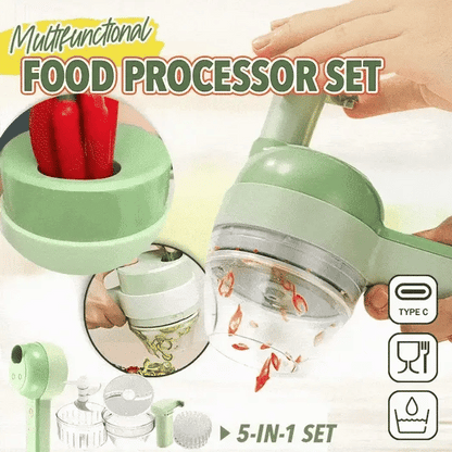 🥕⚡ 5-in-1 Cordless Vegetable Cutter – Slice, Chop & Prep Faster