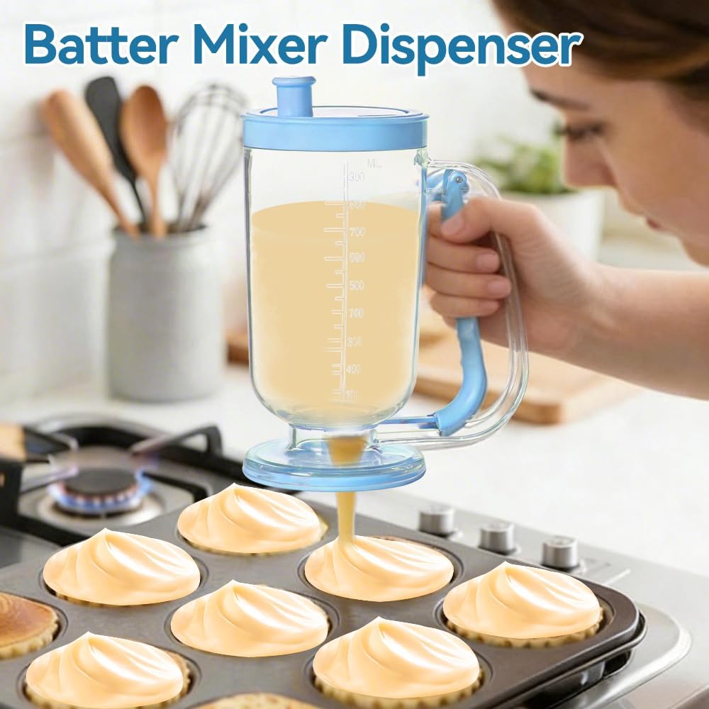 🥞✨ Pancake Batter Dispenser with Mixer – Mix, Pour & Make Perfect Pancakes Faster