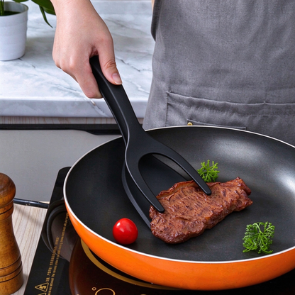 🍳 2-in-1 Spatula Tongs – Lightweight Nylon Cooking & Flipping Tool