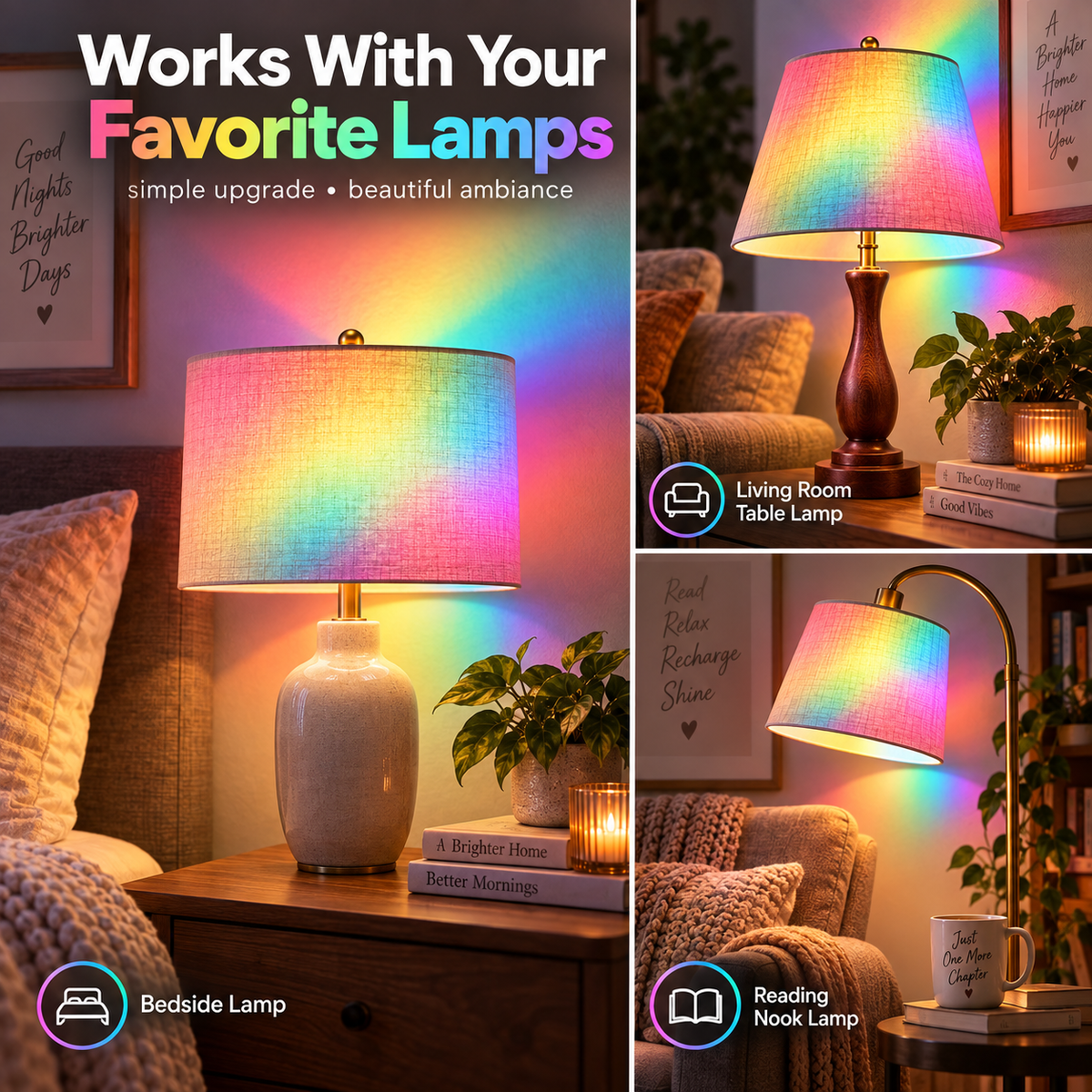 Stained Glass Rainbow LED Bulb – Colorful Ambient Mood Light for Any Lamp