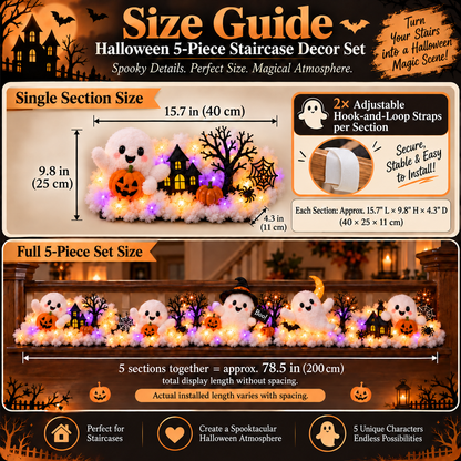 Glowing Ghost Staircase Decor – Cute Halloween Railing Accent