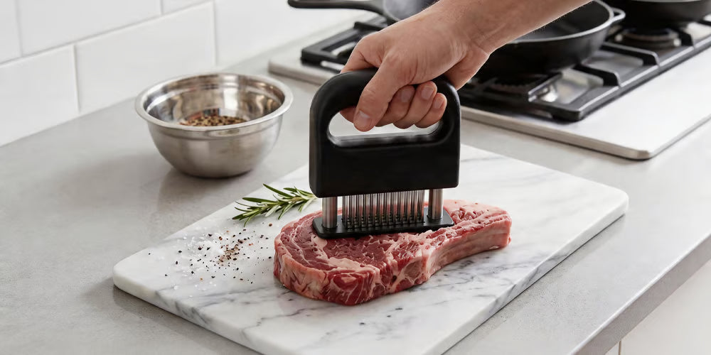 🥩 48-Blade Spring Meat Tenderizer – Quick & Easy Meat Prep