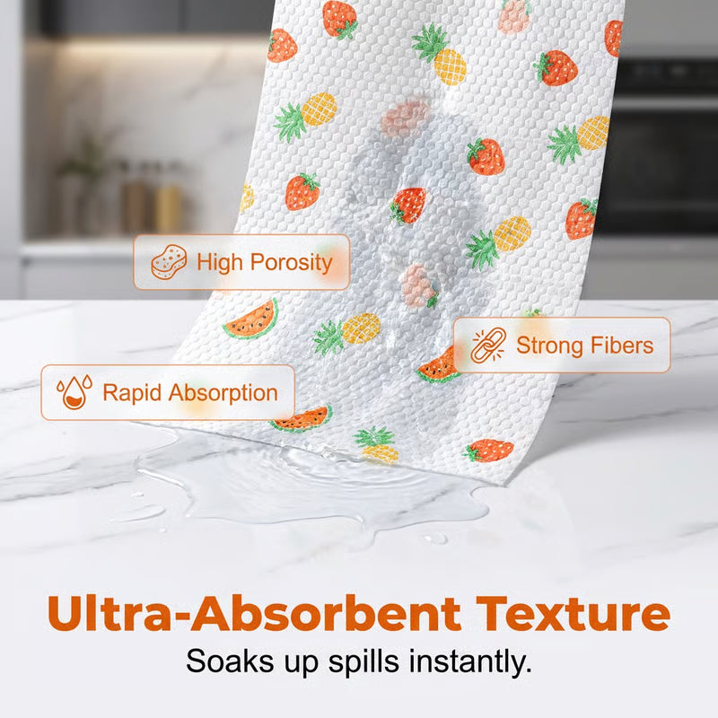 🧽 50-Count Reusable Cleaning Cloth Roll – Handy Household Wipes