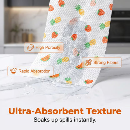 🧽 50-Count Reusable Cleaning Cloth Roll – Handy Household Wipes