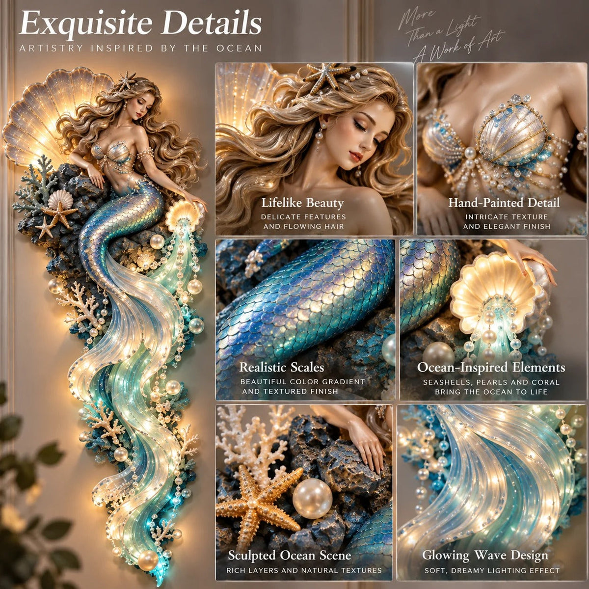 🌊 Mystical Sea Glow Wall Art – Light-Up Whale & Mermaid Décor | Limited Stock, 50% Off ✨