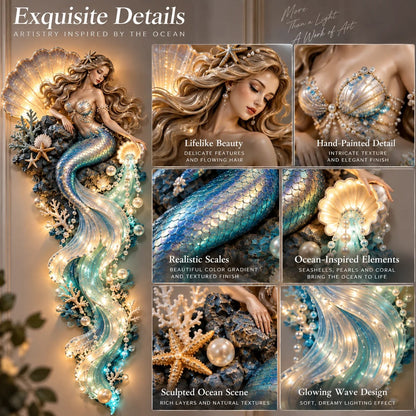 🌊 Mystical Sea Glow Wall Art – Light-Up Whale & Mermaid Décor | Limited Stock, 50% Off ✨
