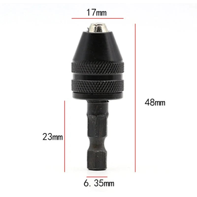 🛠️ Keyless 3-Jaw Drill Chuck – Quick-Change 0.3–3.4mm Round Shank