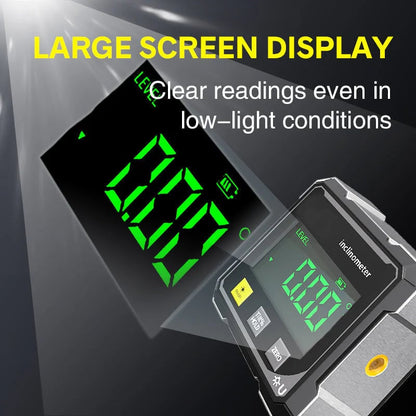 🔧📐 Magnetic Digital Angle Finder with Laser Level, 4-Sided Base for Accurate Carpentry & Construction Measurements ✨