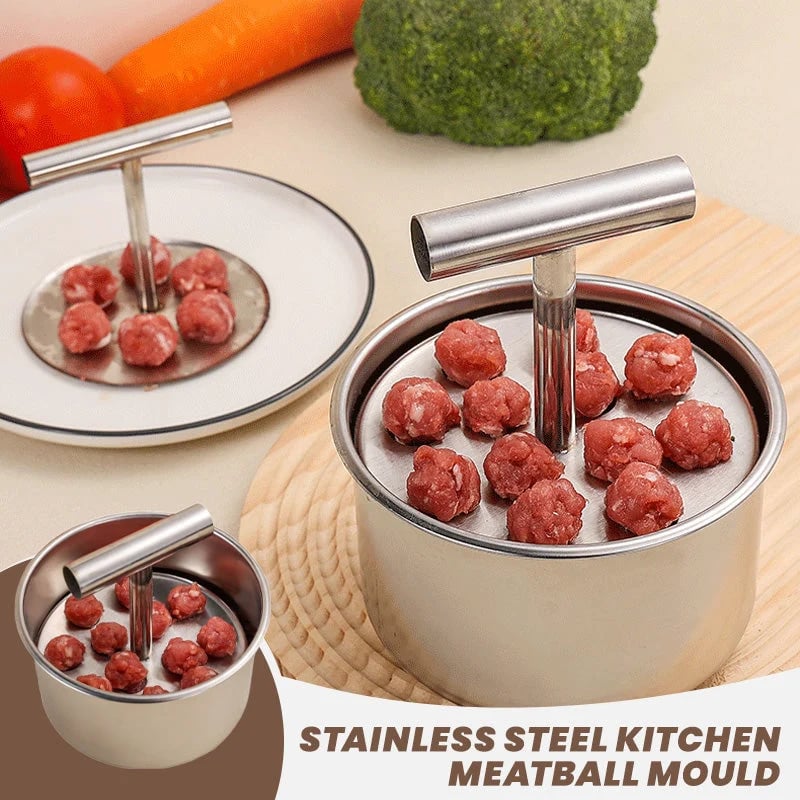 🥳HOT SALE🥳💞10K+ SOLD! Meatball Mould – 304 steel, 6/12 holes & ergonomic. Perfect balls every time – grab yours! ✅