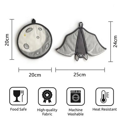Halloween Bat Oven Mitts & Pot Holders 🦇 – Spooky Kitchen Set