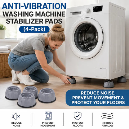 🧺 QuietGrip Washer Support Pads – 4-Piece Non-Slip Floor Protection Set