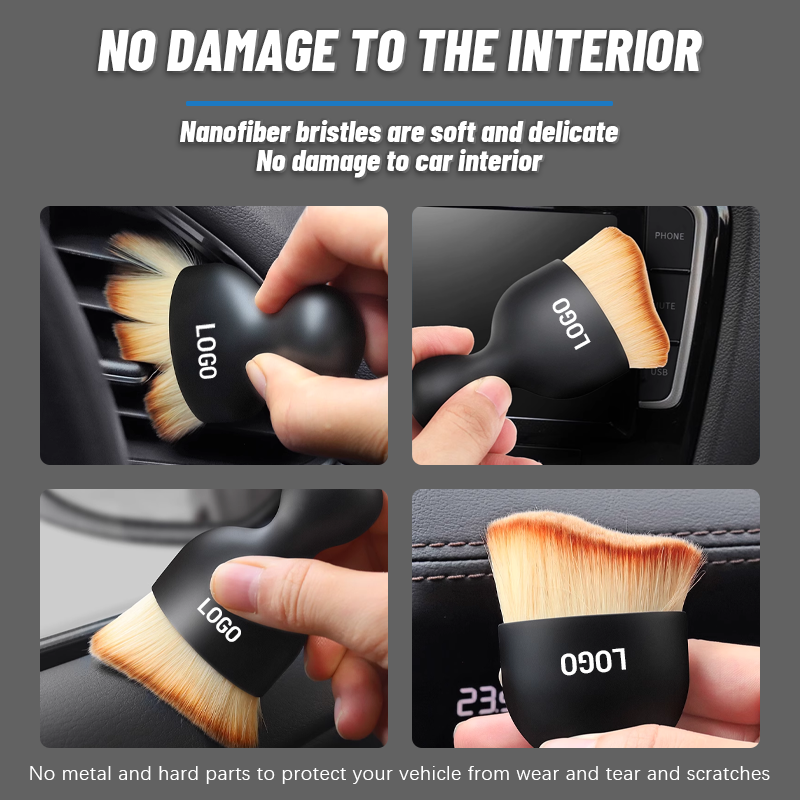 🧹 Soft-Bristle Car Interior Duster – Wet & Dry Cleaning Brush