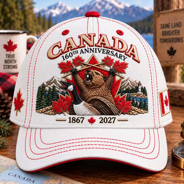 🍁 Canada 160th Anniversary 1867–2027 – Premium Embroidered Heritage Cap100% Cotton • Detailed Embroidery • Comfortable Fit