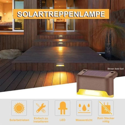 🌞 Solar LED Step & Pathway Lights – Weatherproof Black Wall Lamps with Warm Glow | Buy 2, Get 2 Free 🔥
