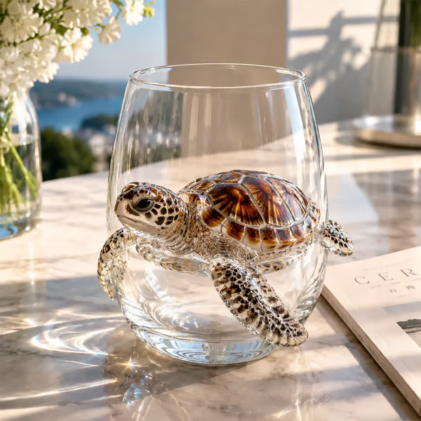 HOT SALE🌊 3D Ocean Animal Artisan Glassware Collection | For Fresher Sips, Sunlight-Catching Details, Coastal Elegance & Elevated Home Bar Vibes ✨