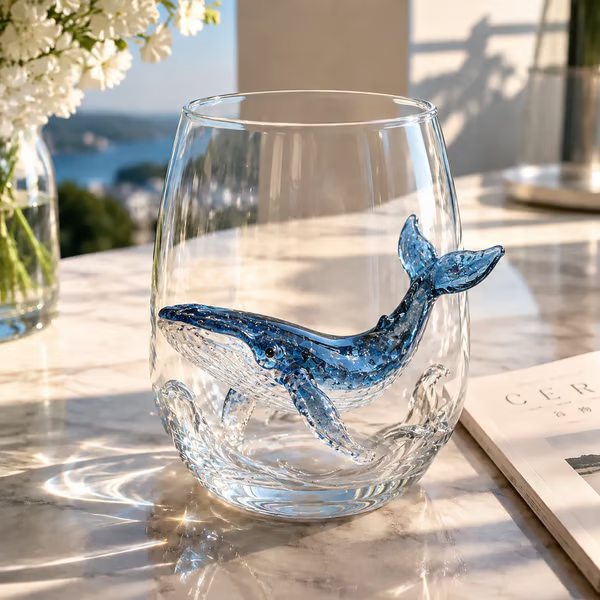 HOT SALE🌊 3D Ocean Animal Artisan Glassware Collection | For Fresher Sips, Sunlight-Catching Details, Coastal Elegance & Elevated Home Bar Vibes ✨