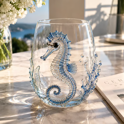 HOT SALE🌊 3D Ocean Animal Artisan Glassware Collection | For Fresher Sips, Sunlight-Catching Details, Coastal Elegance & Elevated Home Bar Vibes ✨