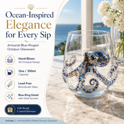 HOT SALE🌊 3D Ocean Animal Artisan Glassware Collection | For Fresher Sips, Sunlight-Catching Details, Coastal Elegance & Elevated Home Bar Vibes ✨