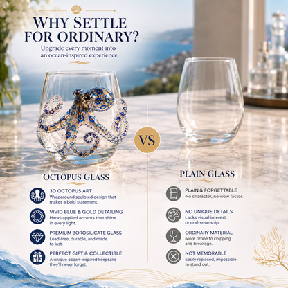 HOT SALE🌊 3D Ocean Animal Artisan Glassware Collection | For Fresher Sips, Sunlight-Catching Details, Coastal Elegance & Elevated Home Bar Vibes ✨