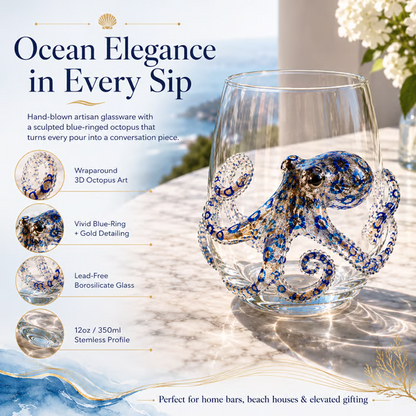 HOT SALE🌊 3D Ocean Animal Artisan Glassware Collection | For Fresher Sips, Sunlight-Catching Details, Coastal Elegance & Elevated Home Bar Vibes ✨