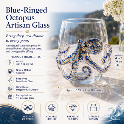 HOT SALE🌊 3D Ocean Animal Artisan Glassware Collection | For Fresher Sips, Sunlight-Catching Details, Coastal Elegance & Elevated Home Bar Vibes ✨