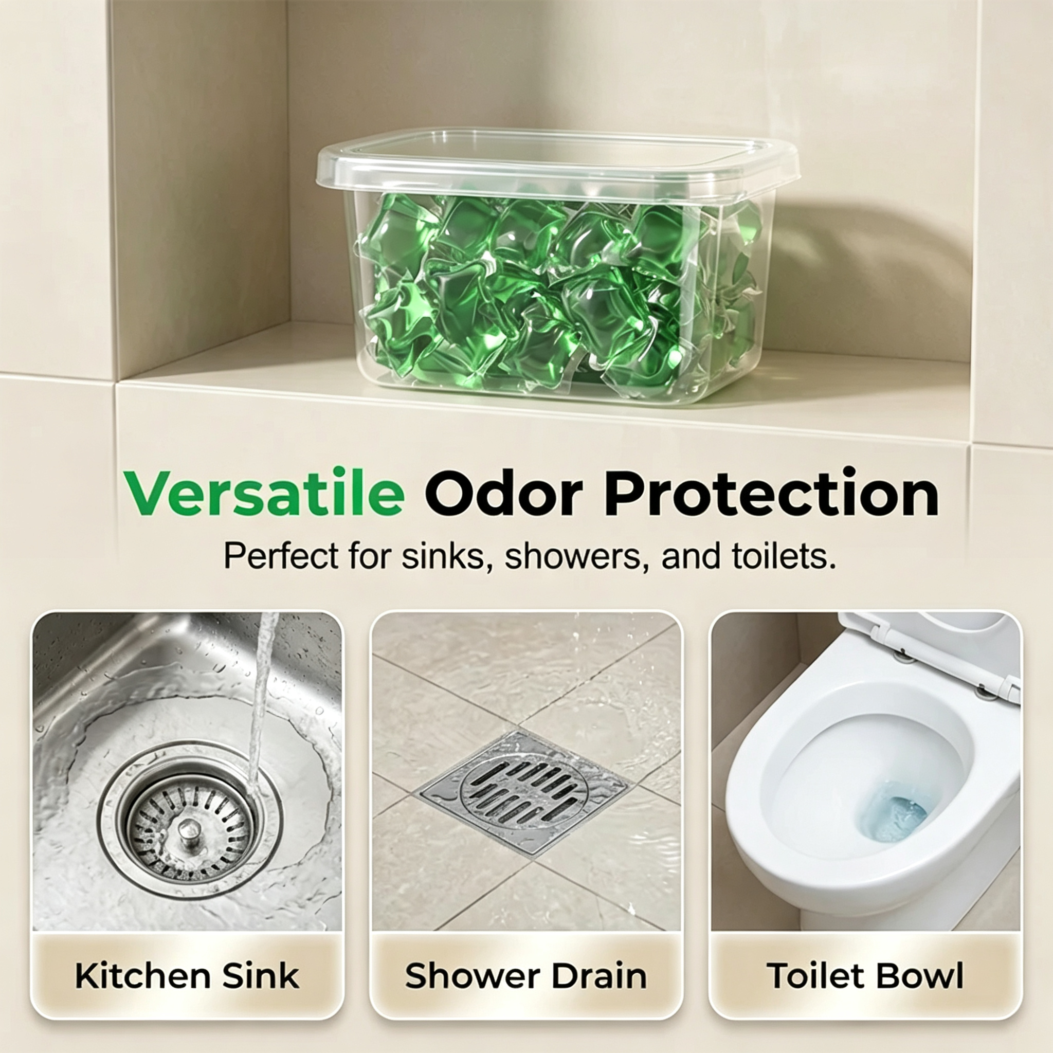 🥳2026 HOT SALE🥳💞50K+ SOLD!🏠💧 50% OFF! Drain Deodorizer Pods – Bio‑enzyme formula neutralizes smells at the source. Instant fresh scent, no harsh chemicals. Say goodbye to embarrassing odours. 🚰✅