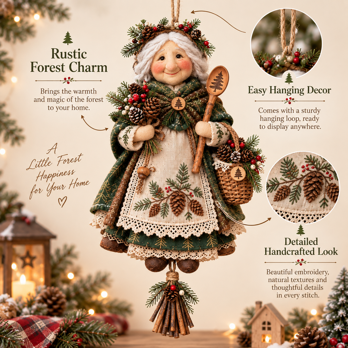 🍀 Handcrafted Lucky Grandma Comfort Doll – A Heartwarming Keepsake to Ease Worries & Bring Cozy Joy Home 🧶