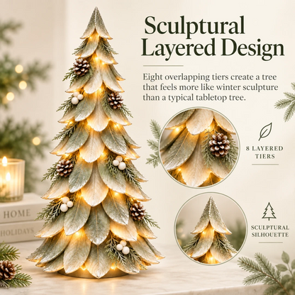 Winterleaf Glow Christmas Tree 🎄✨ – Lighted Winter Holiday Decor