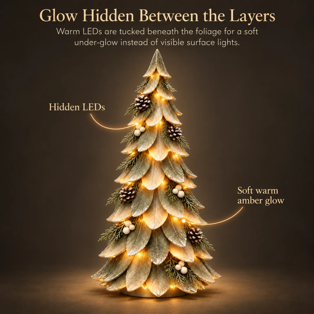 Winterleaf Glow Christmas Tree 🎄✨ – Lighted Winter Holiday Decor
