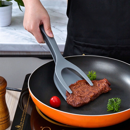 🍳 2-in-1 Spatula Tongs – Lightweight Nylon Cooking & Flipping Tool