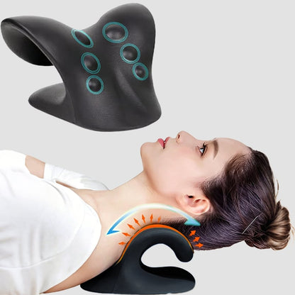 💙 Cervical Neck Stretcher Pillow for Posture Support & Shoulder Relaxation - Blue