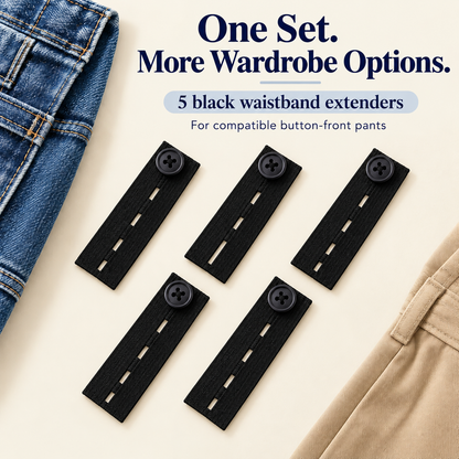 👖 5-Piece Waistband Extender Buttons – Adjustable Fit for Everyday Comfort
